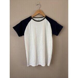 Primark Cares Boys Raglan Sleeve Shirt Blue White Size 11-12 Years Casual Tee